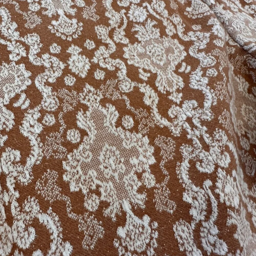 Soft Surroundings | Large Sumptuous Knit Brown White Lace Flare Pull On Pants - Picture 5 of 8